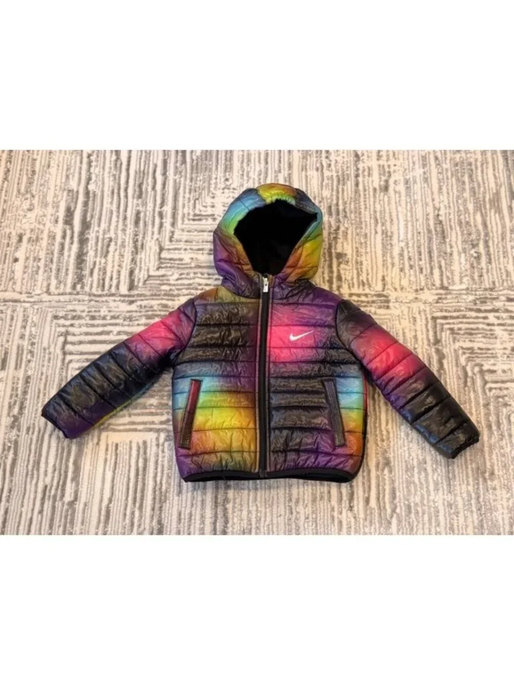 Nike Core Quilted girls Toddler size 2T hooded puffer coat MSRP $100